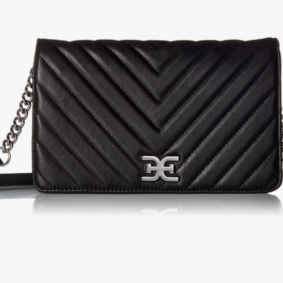 Sam Edelman Rose Quilted Black Crossbody - Picture 1 of 6